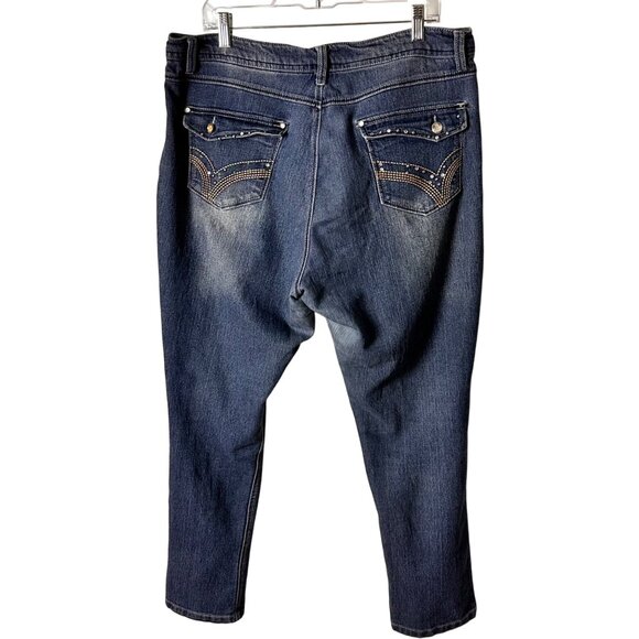 Kiss Therapy 18 Plus  Rhinestone Embellished Bootcut Jeans Classic 5-Pocket - Picture 8 of 10